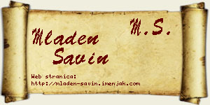 Mladen Savin vizit kartica